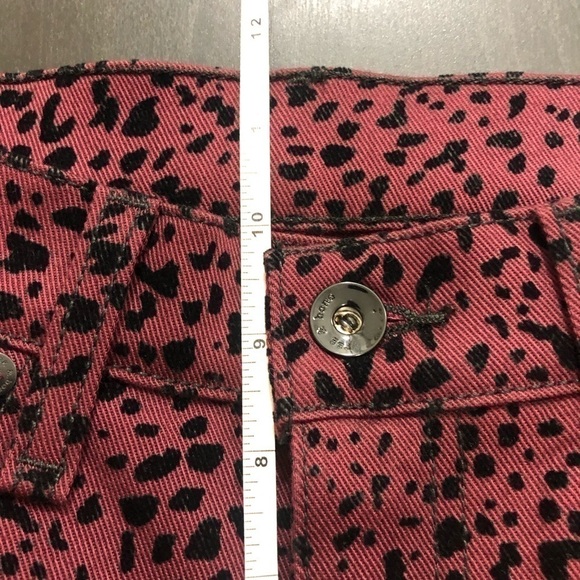 Rag & Bone Maroon Cheetah High Rise Flare Jeans 25 - Picture 6 of 8